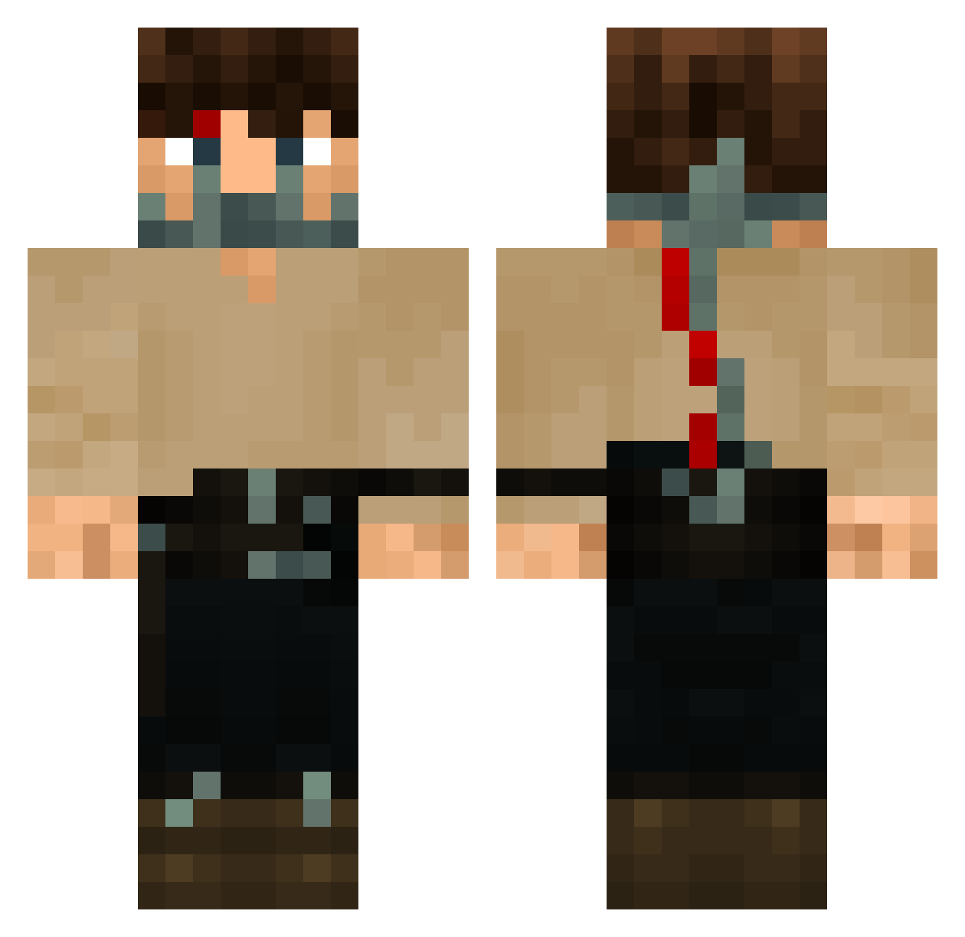 TheAngelius Minecraft skin, front and back view