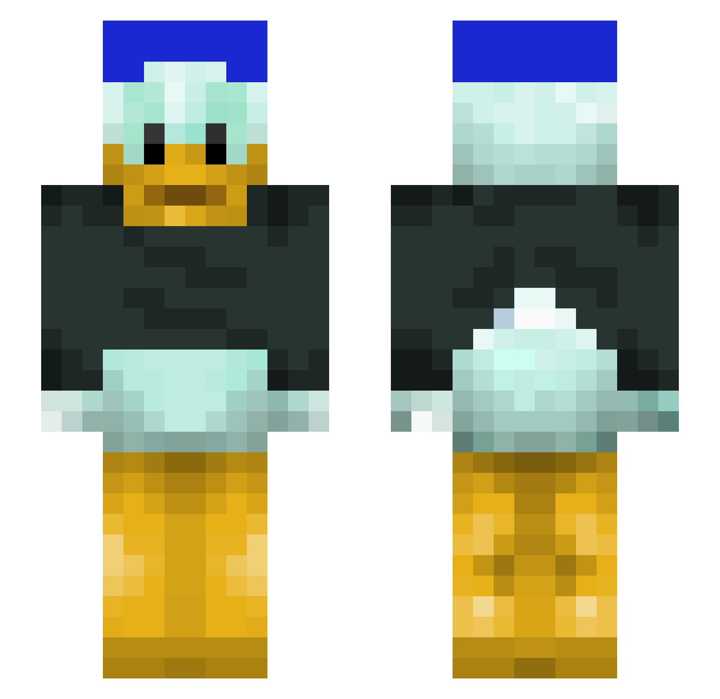 Louieq Minecraft skin, front and back view