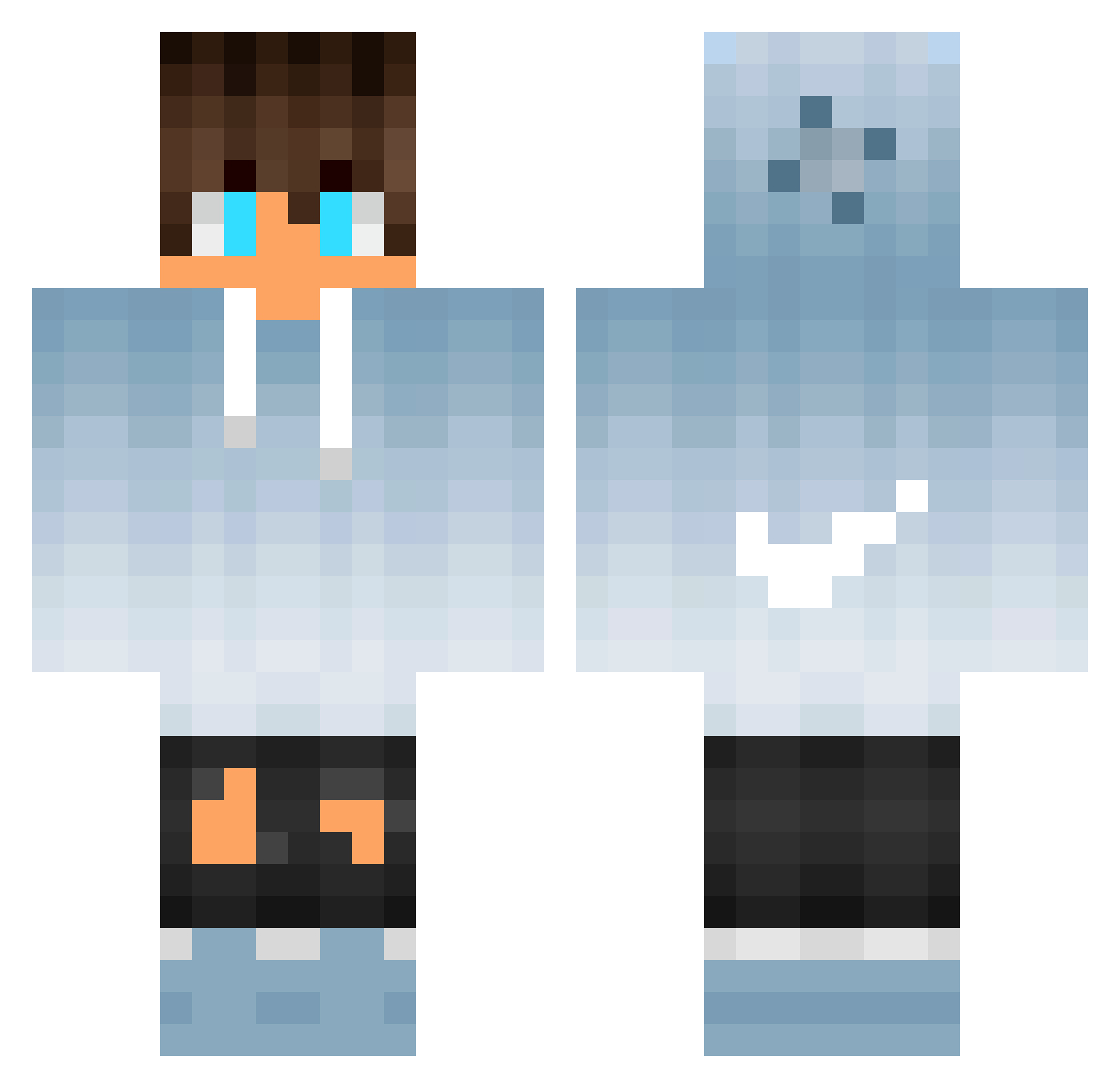 Loeka06 Minecraft skin, front and back view