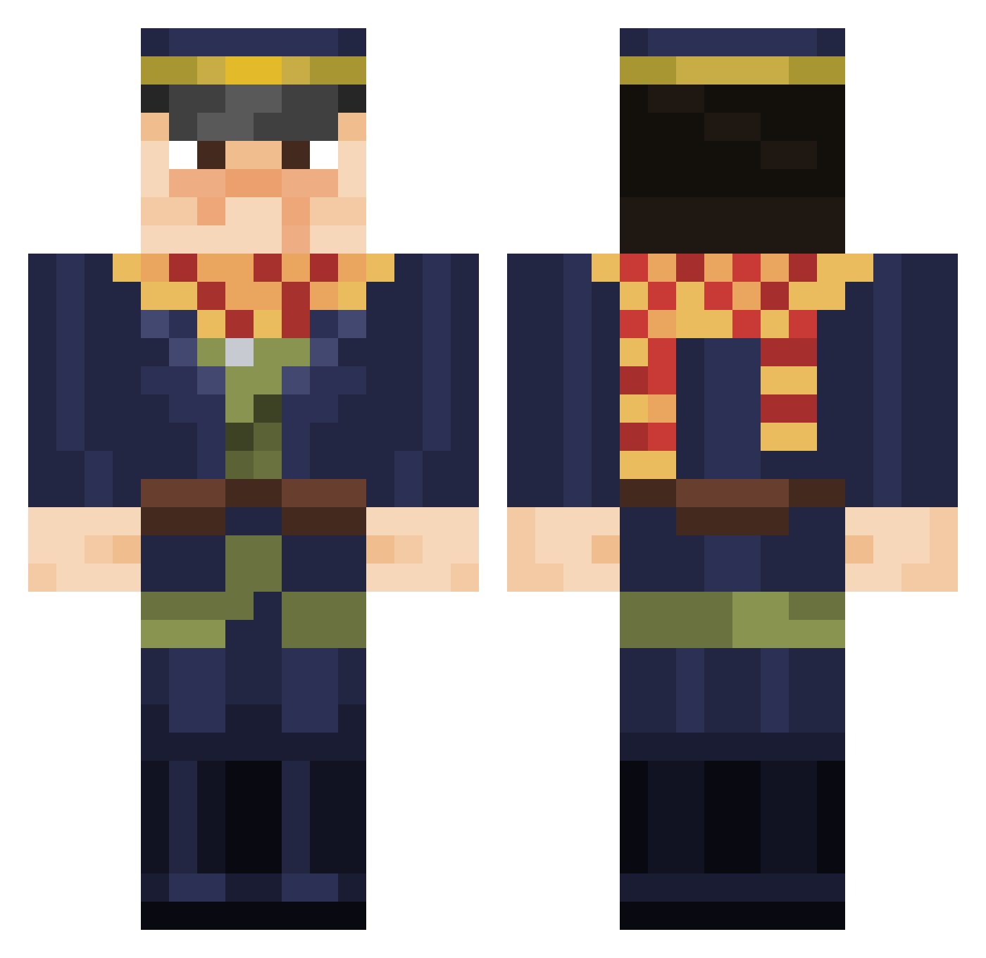 LeviAckermann99 Minecraft skin, front and back view
