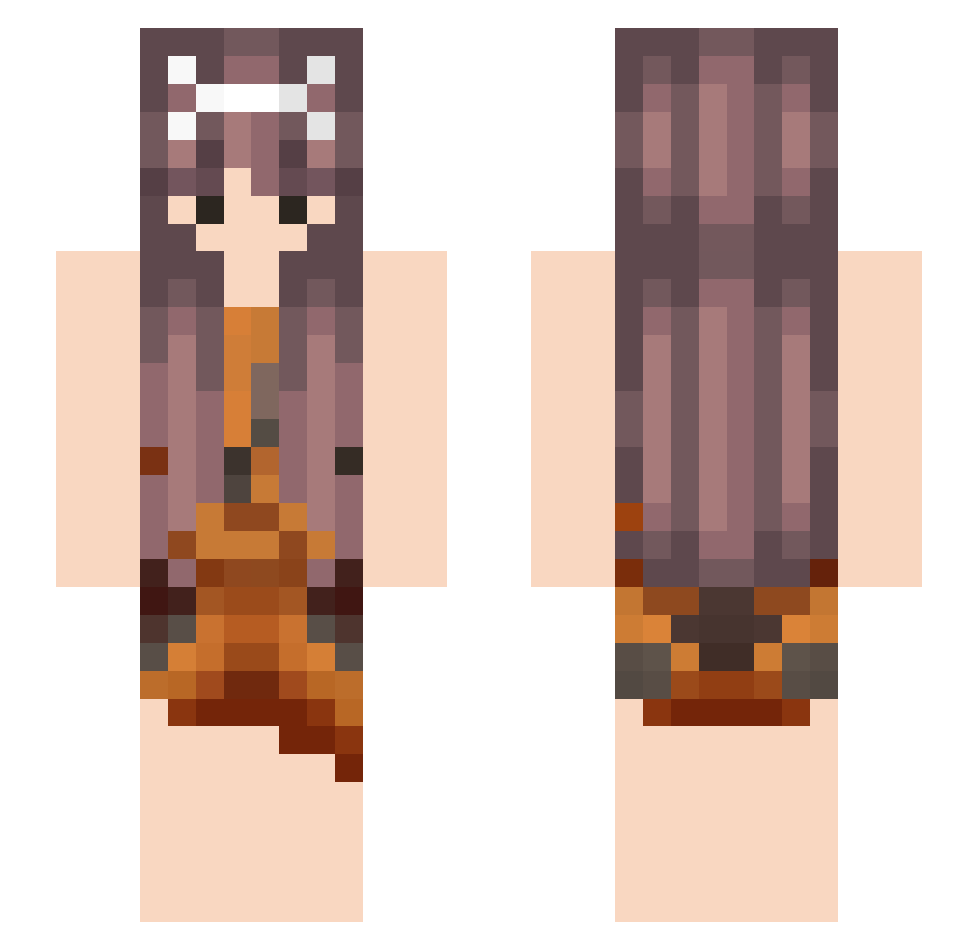 kyszoie Minecraft skin, front and back view