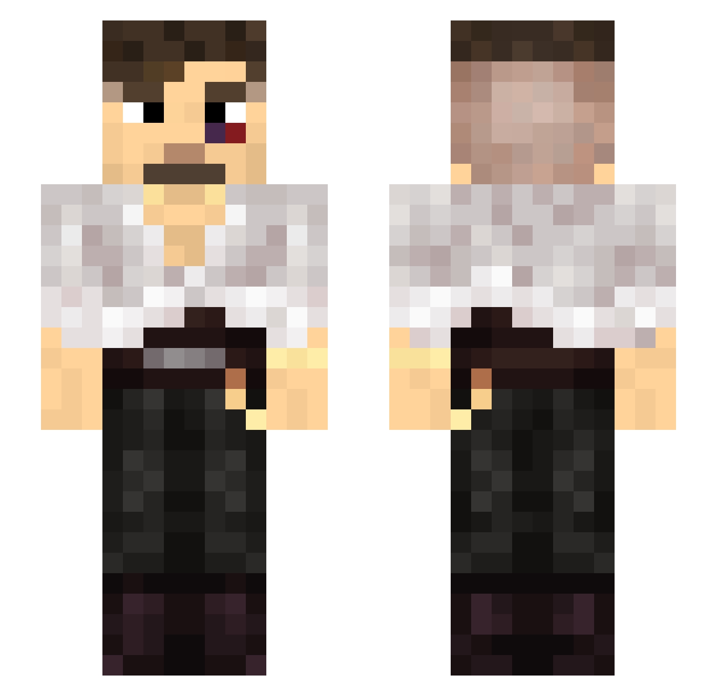 Corsarze Minecraft skin, front and back view