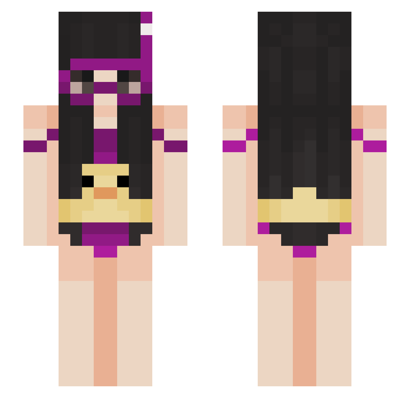 SaintDroit Minecraft skin, front and back view