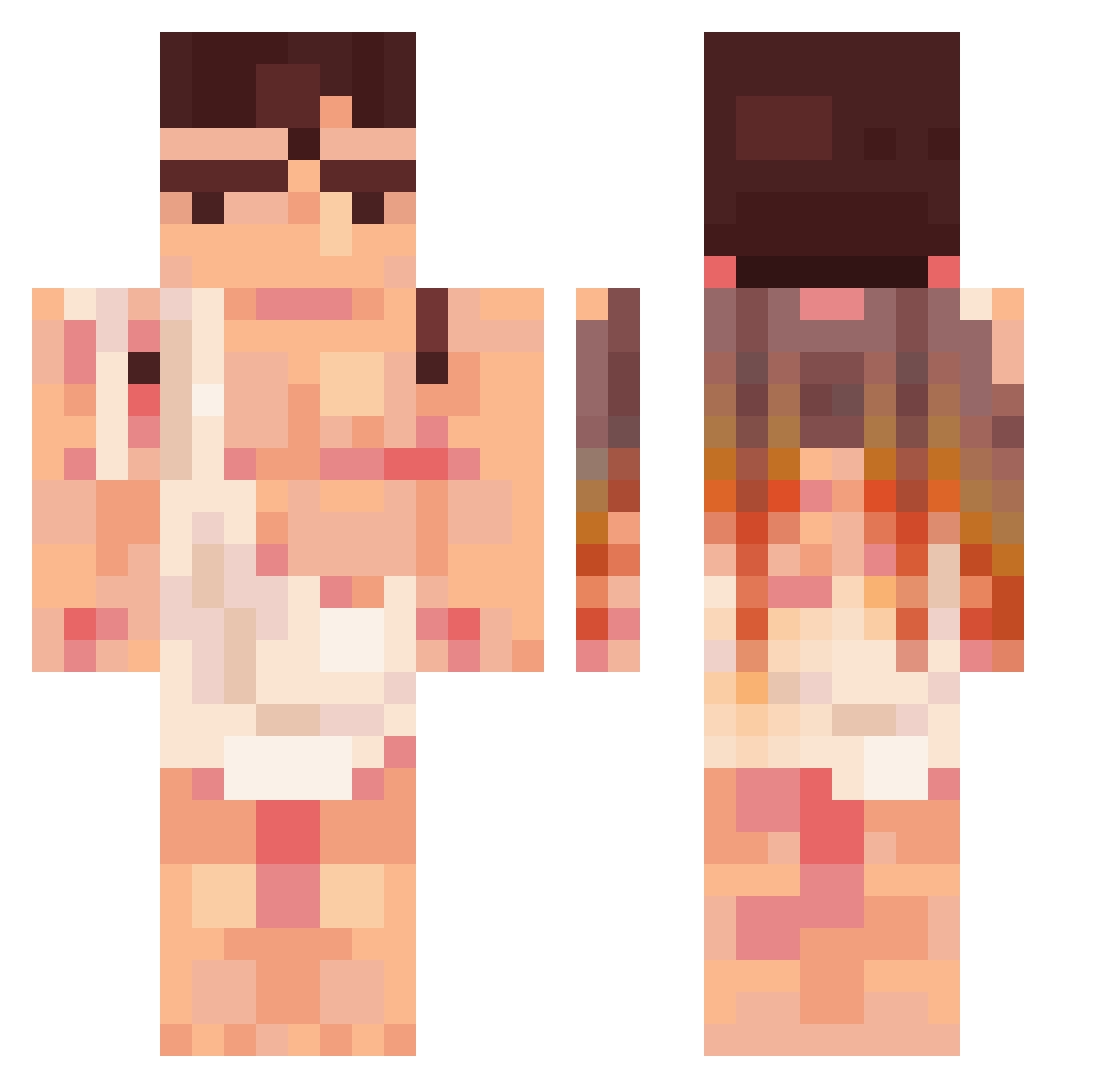 Rhystic69 Minecraft skin, front and back view