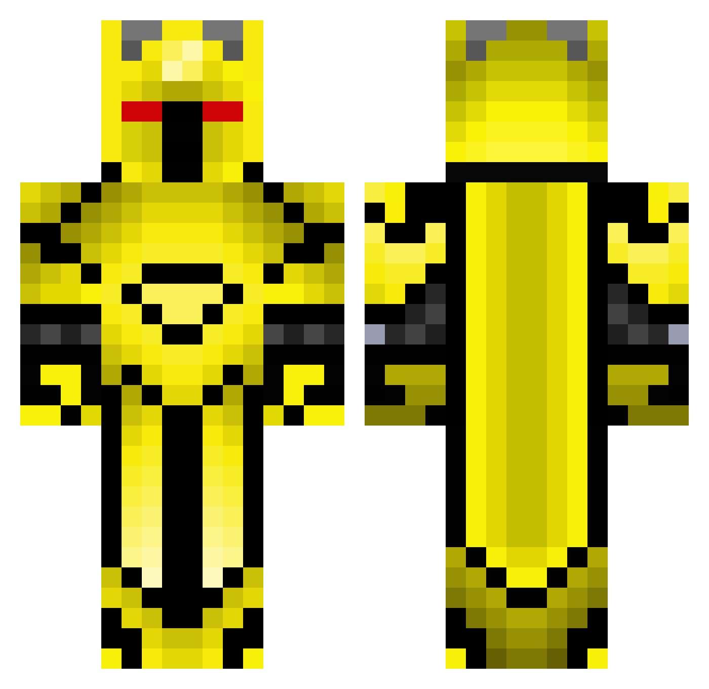 Stadiometer Minecraft skin, front and back view