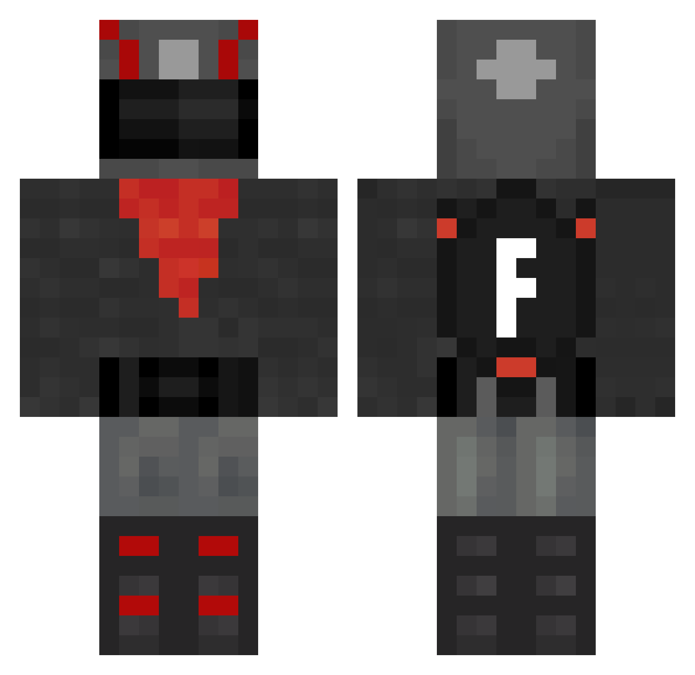Irrigating Minecraft skin, front and back view