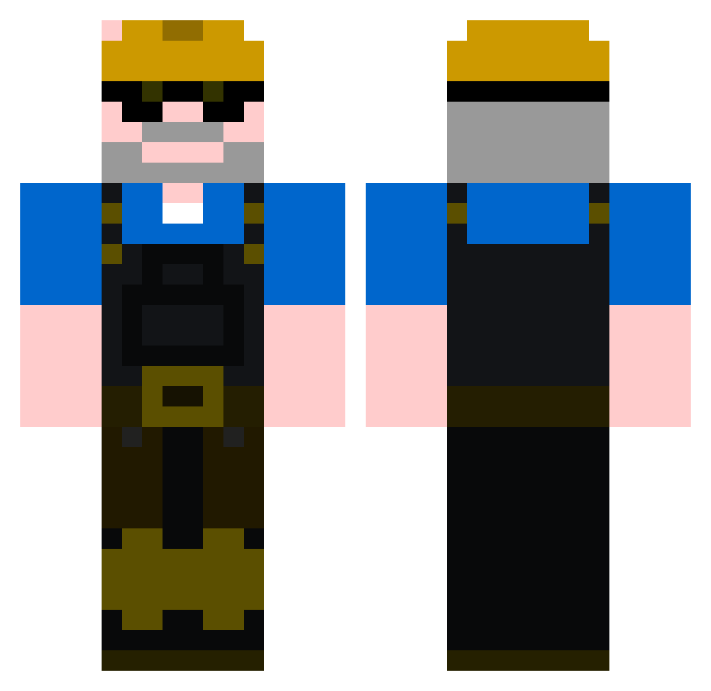 Fogie Minecraft skin, front and back view