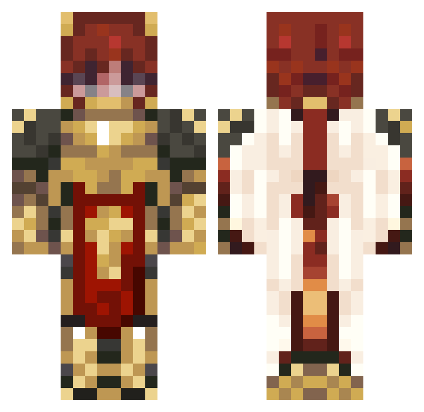 DevilDagger Minecraft skin, front and back view