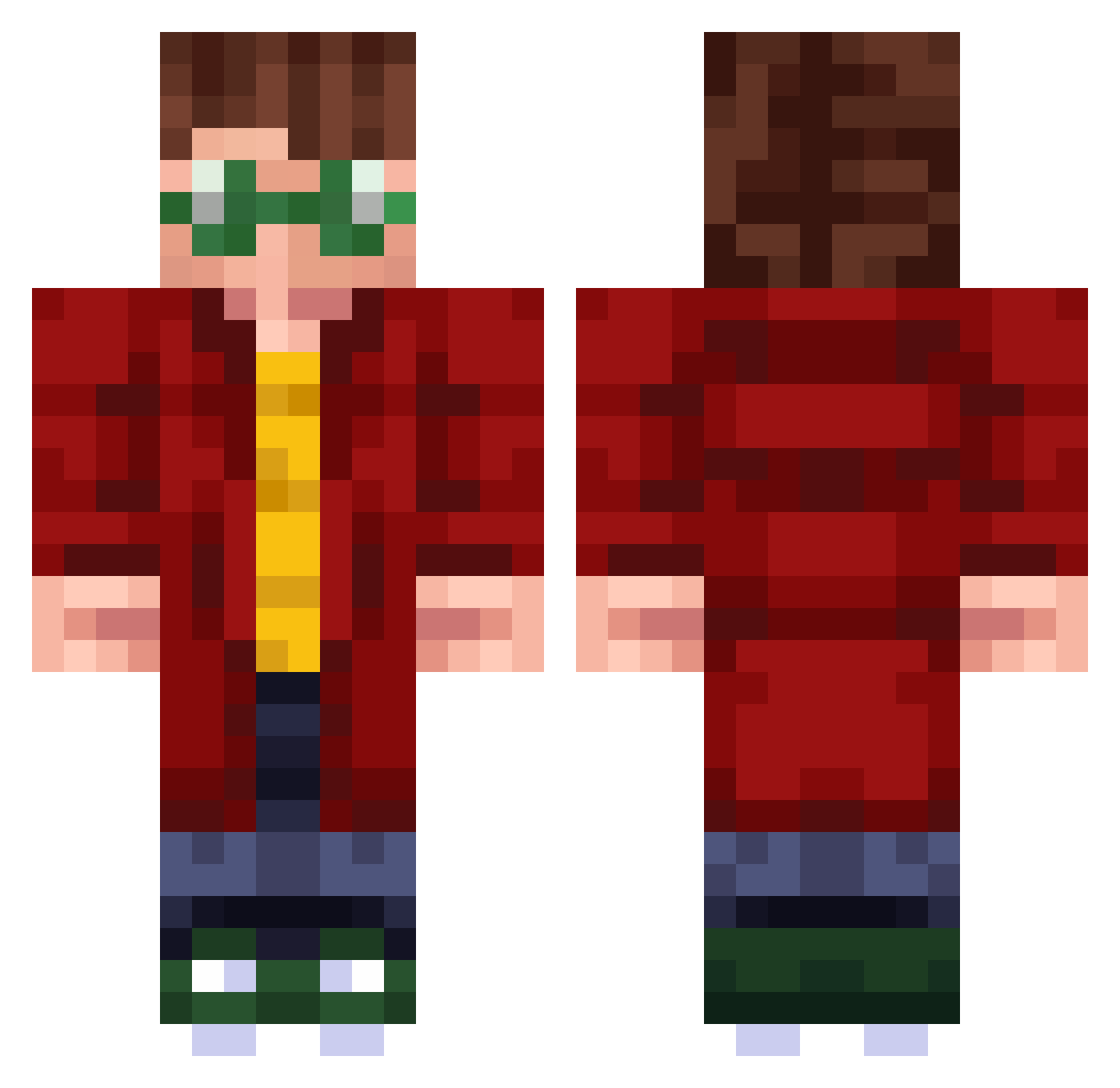 Lefirion7872 Minecraft skin, front and back view