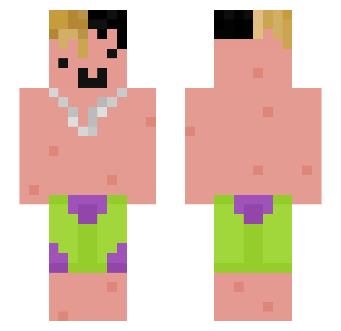 Zaeelin Minecraft skin, front and back view