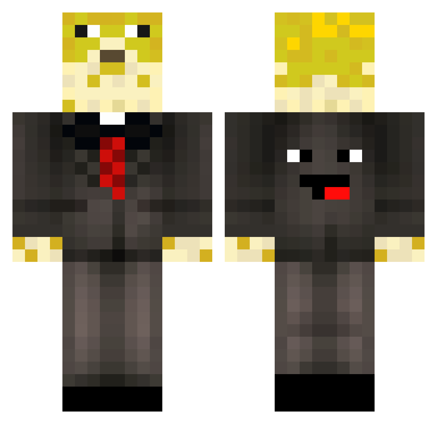 Gumball125 Minecraft skin, front and back view