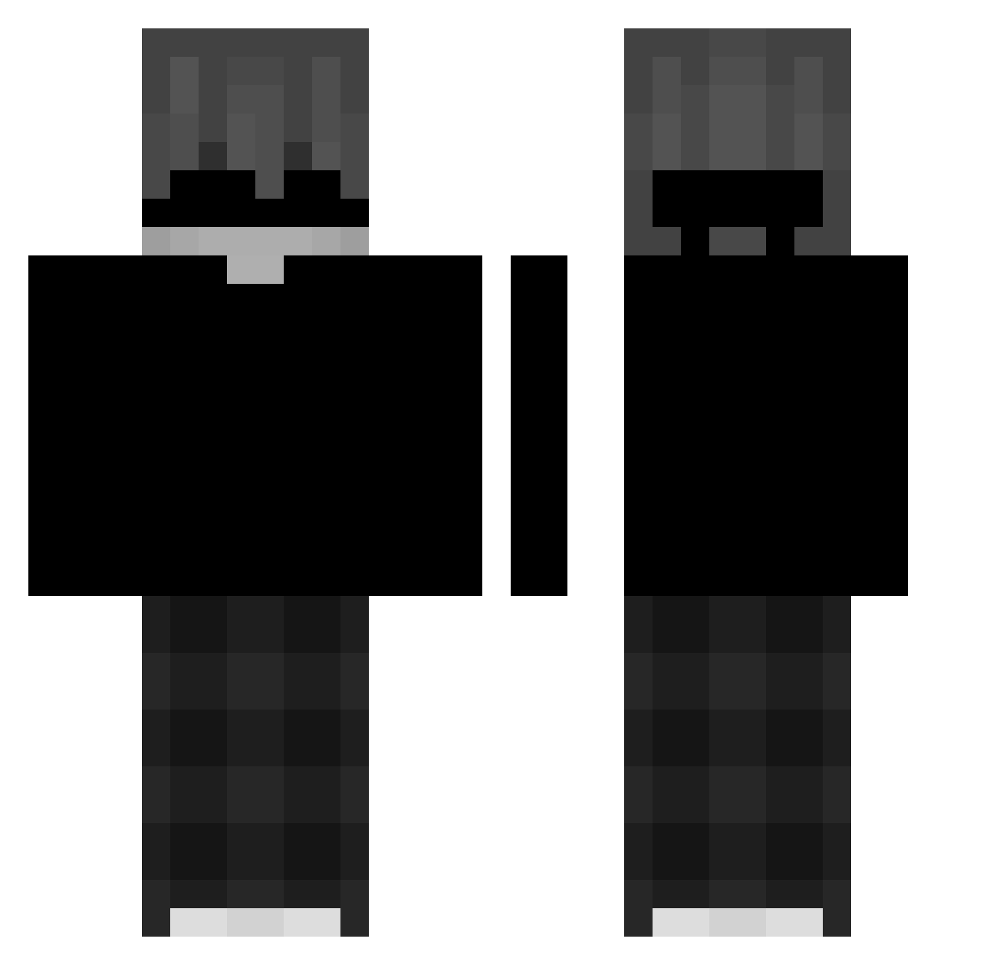 GhostBlox1 Minecraft skin, front and back view