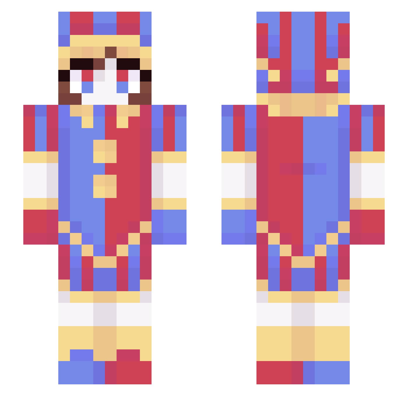 Banana_Hands Minecraft skin, front and back view
