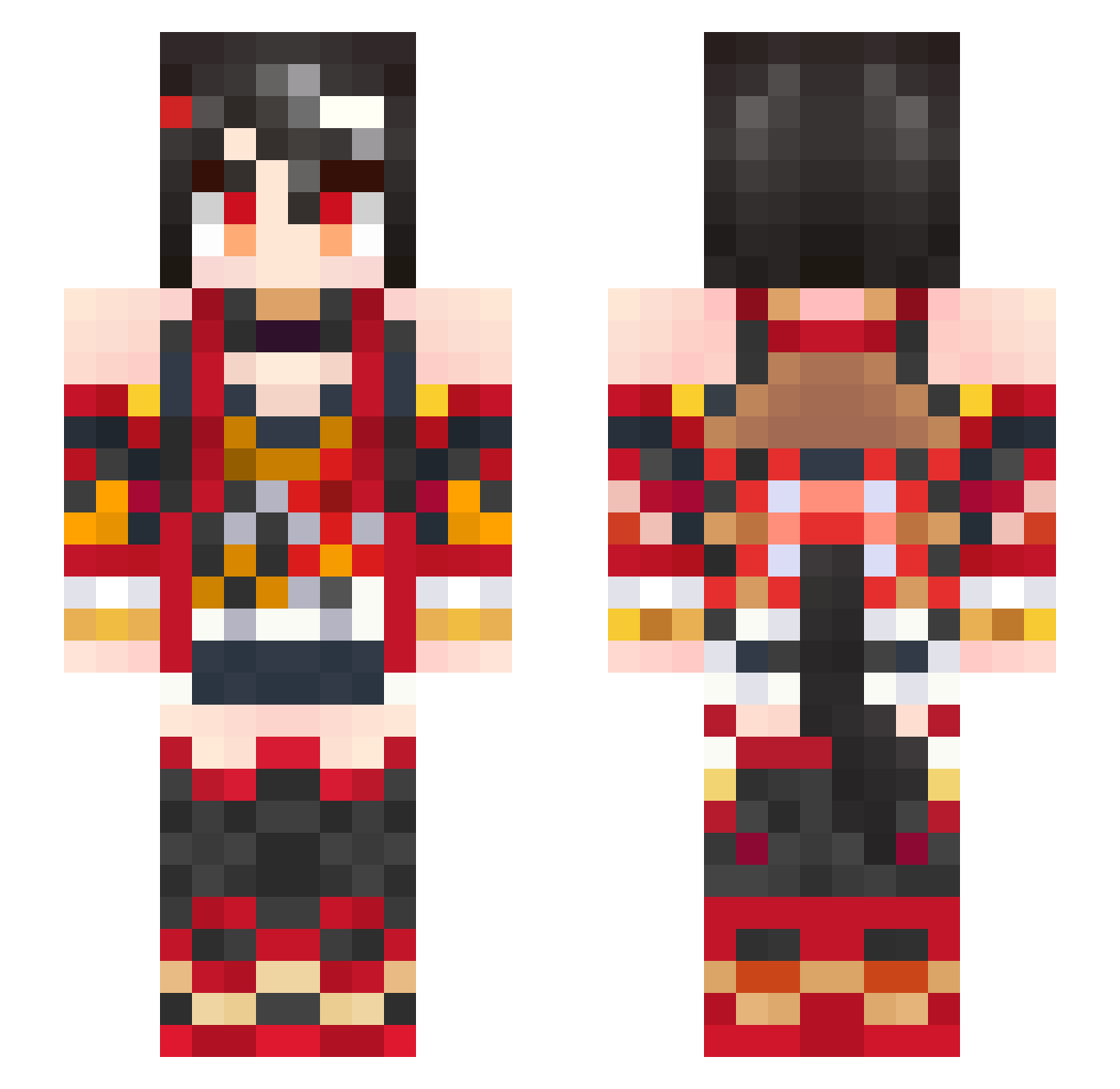 MaymauxMC Minecraft skin, front and back view