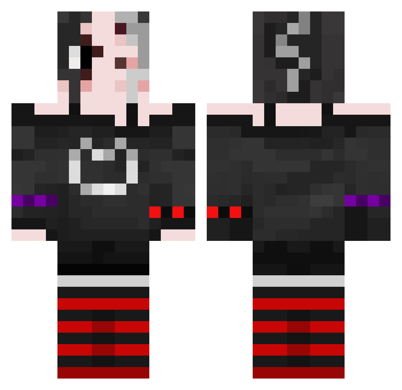 Cjstealth7 Minecraft skin, front and back view