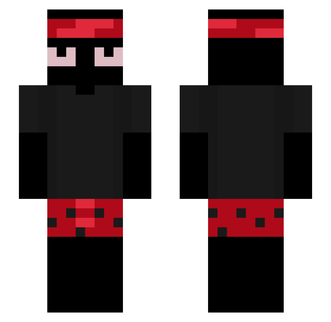 Cuates Minecraft skin, front and back view