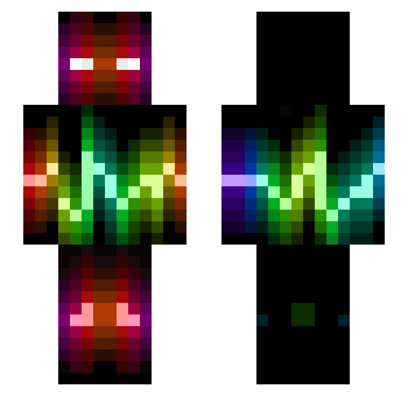 Surek Minecraft skin, front and back view