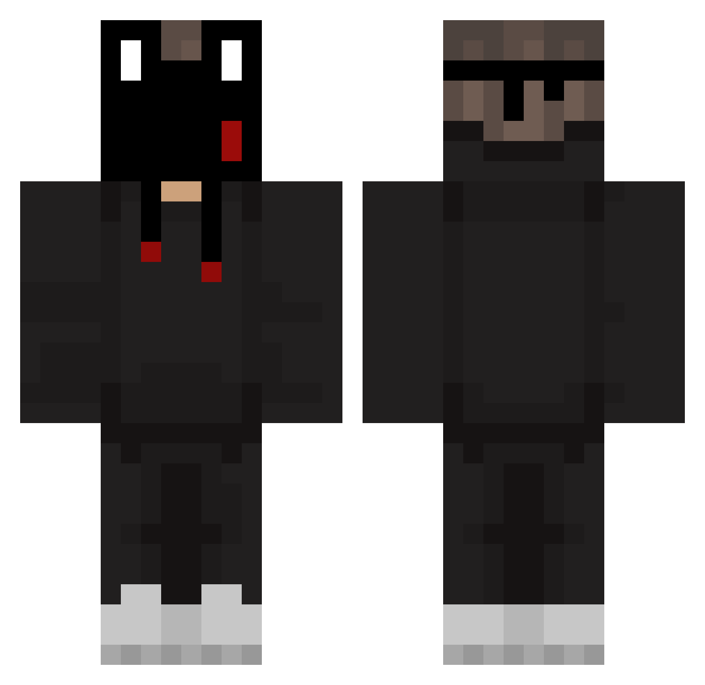 TiiMaliin Minecraft skin, front and back view