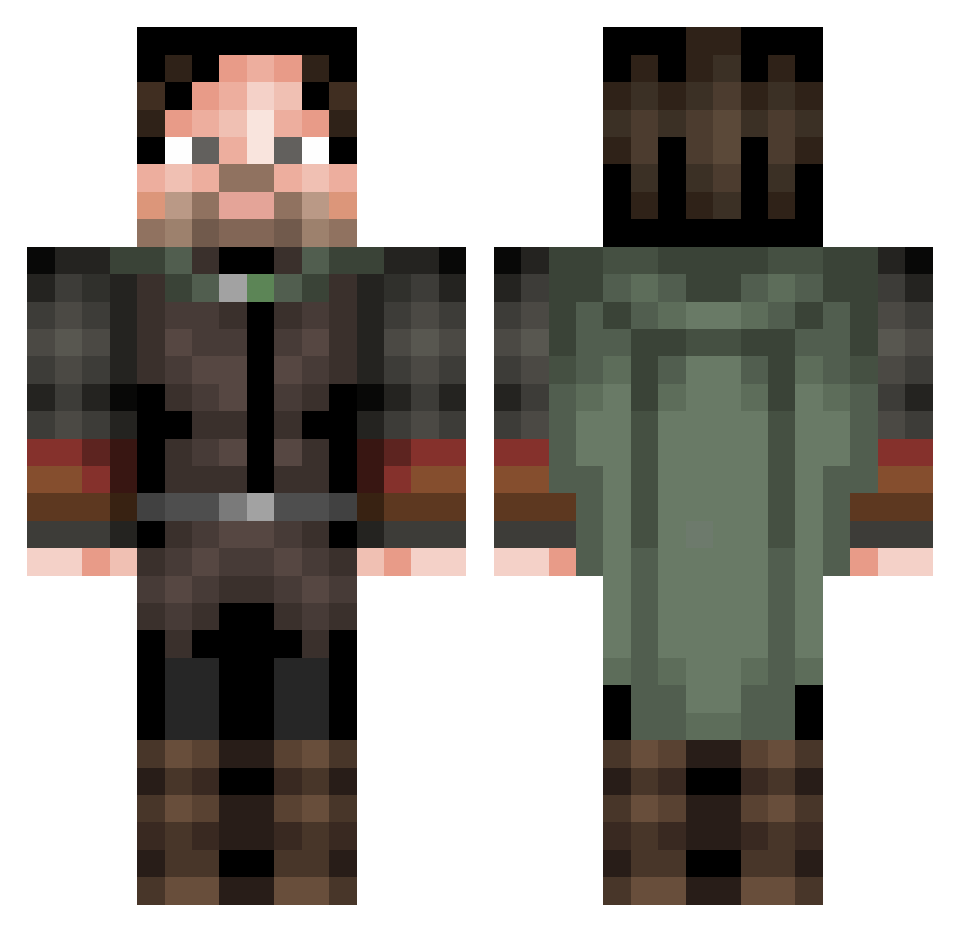 Age Minecraft skin, front and back view