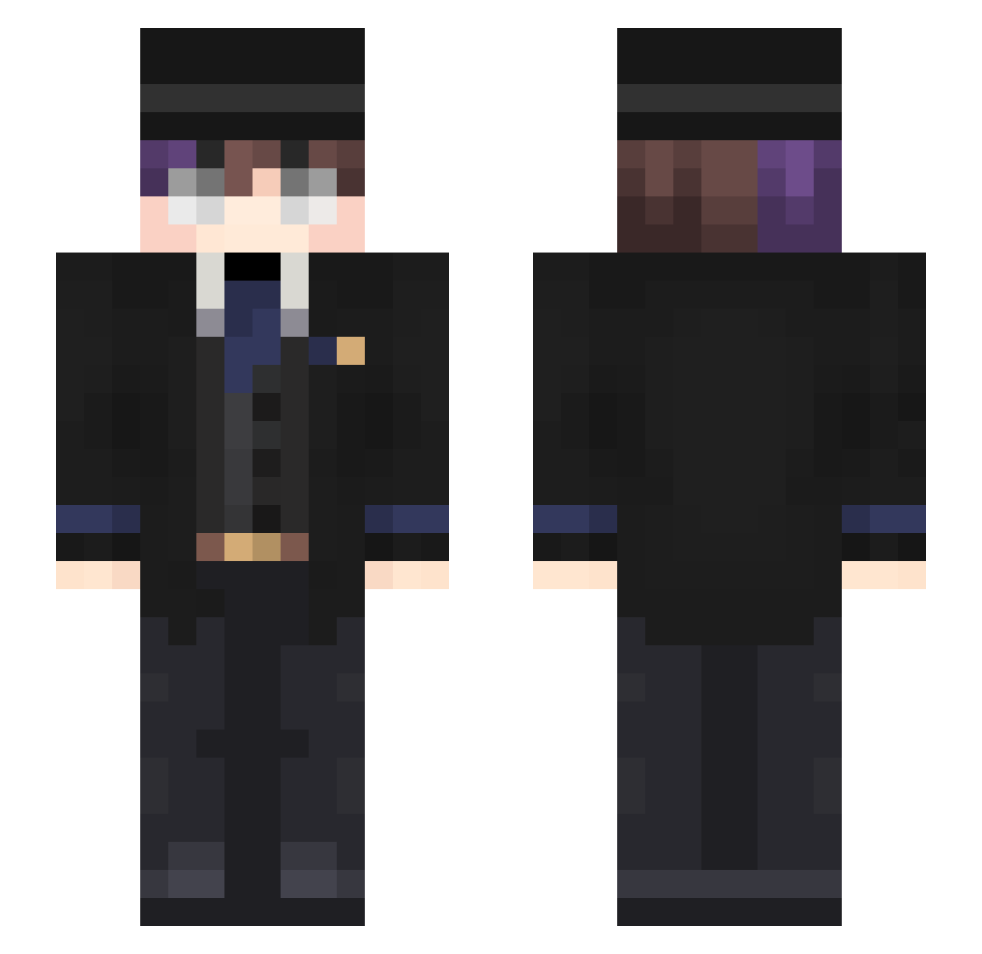 wpffl Minecraft skin, front and back view