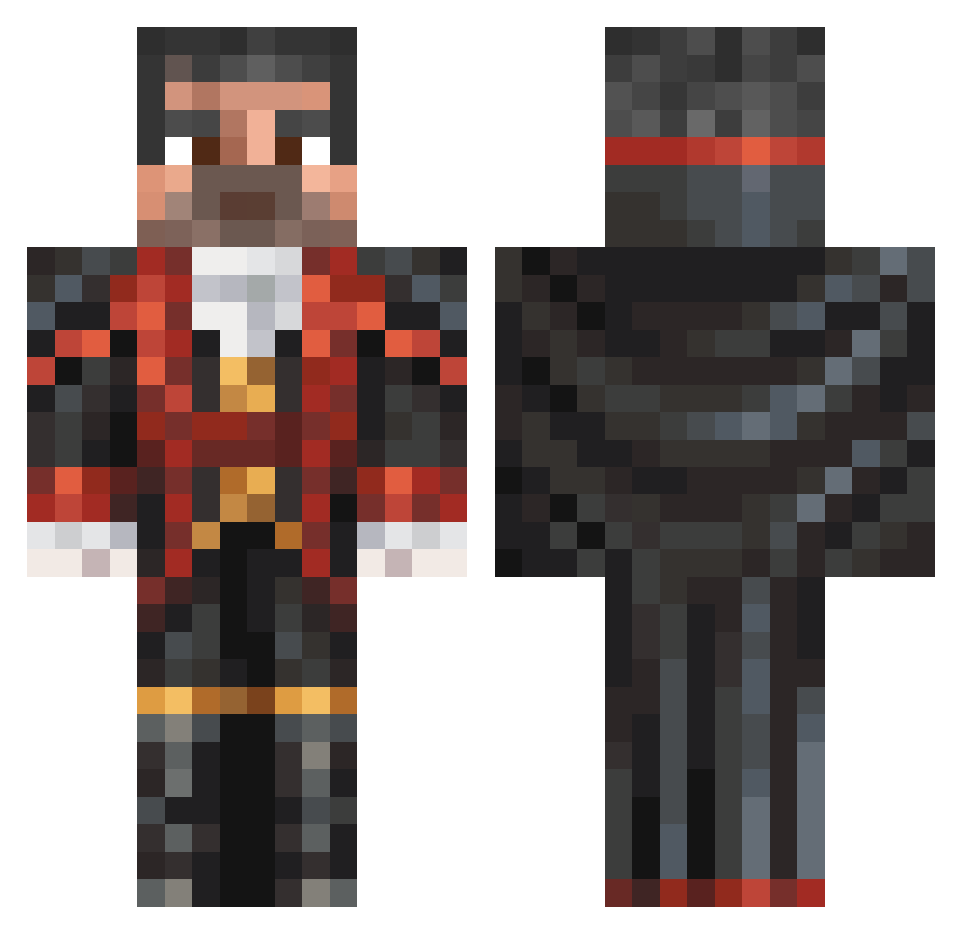 Toastytoadss Minecraft skin, front and back view