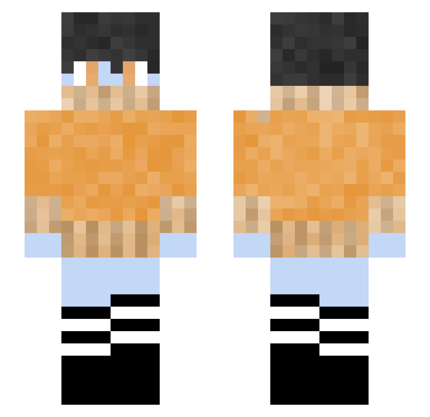 lyphzz Minecraft skin, front and back view