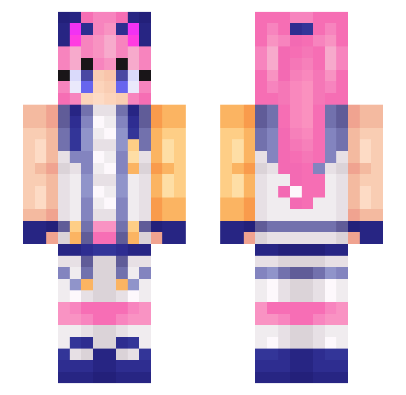 GildedKing24 Minecraft skin, front and back view
