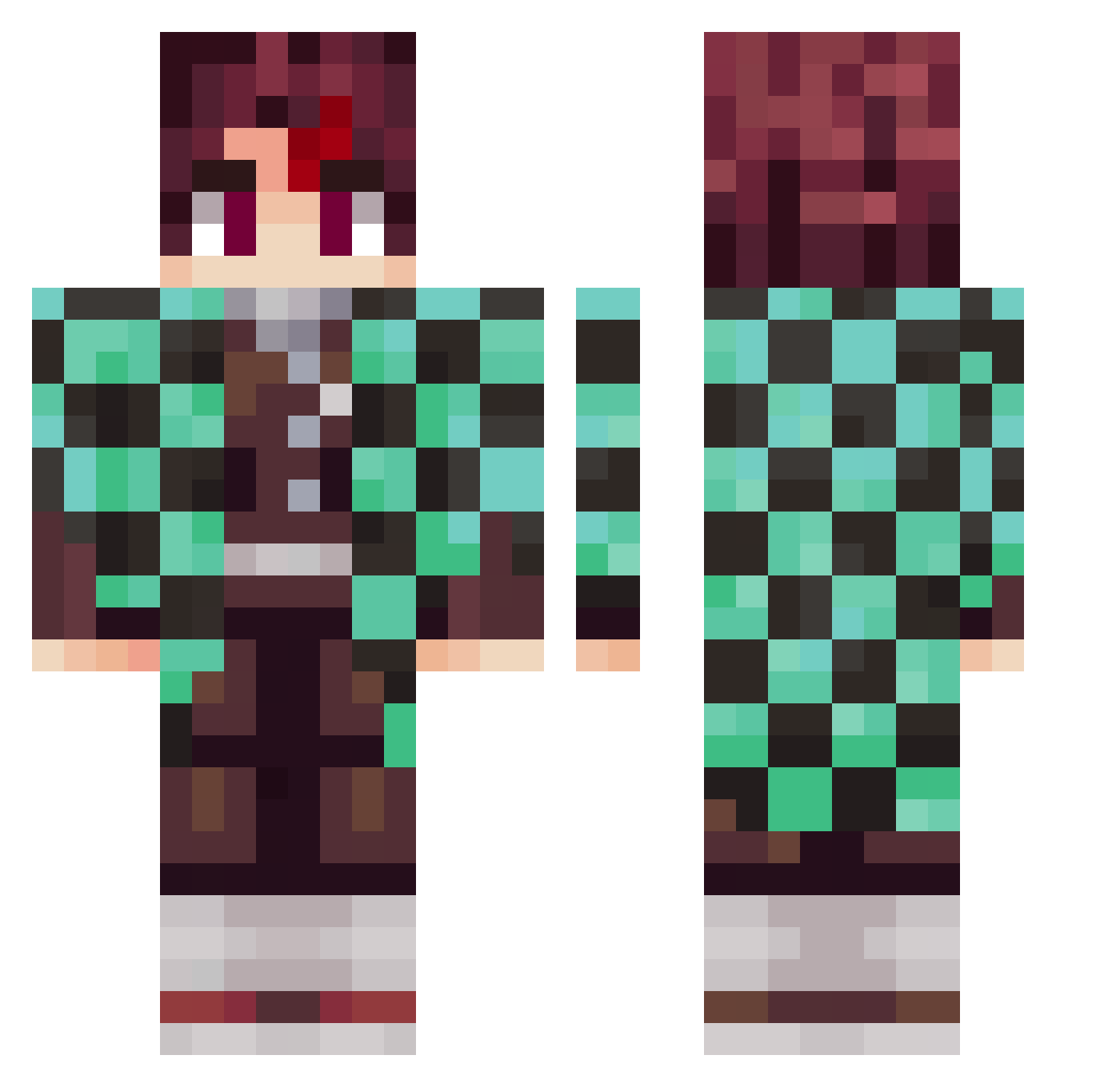 kjy25 Minecraft skin, front and back view