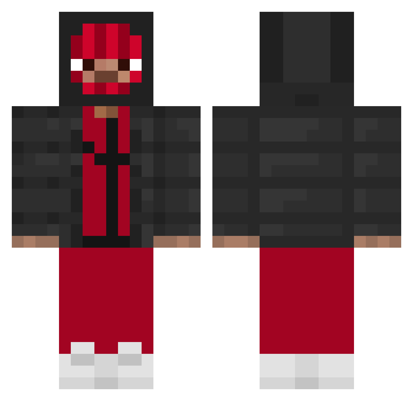 Nastolatek Minecraft skin, front and back view