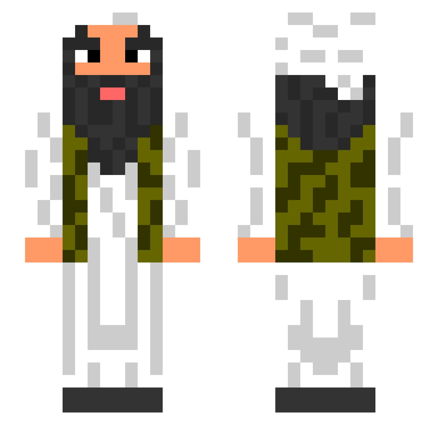 kaaIu Minecraft skin, front and back view