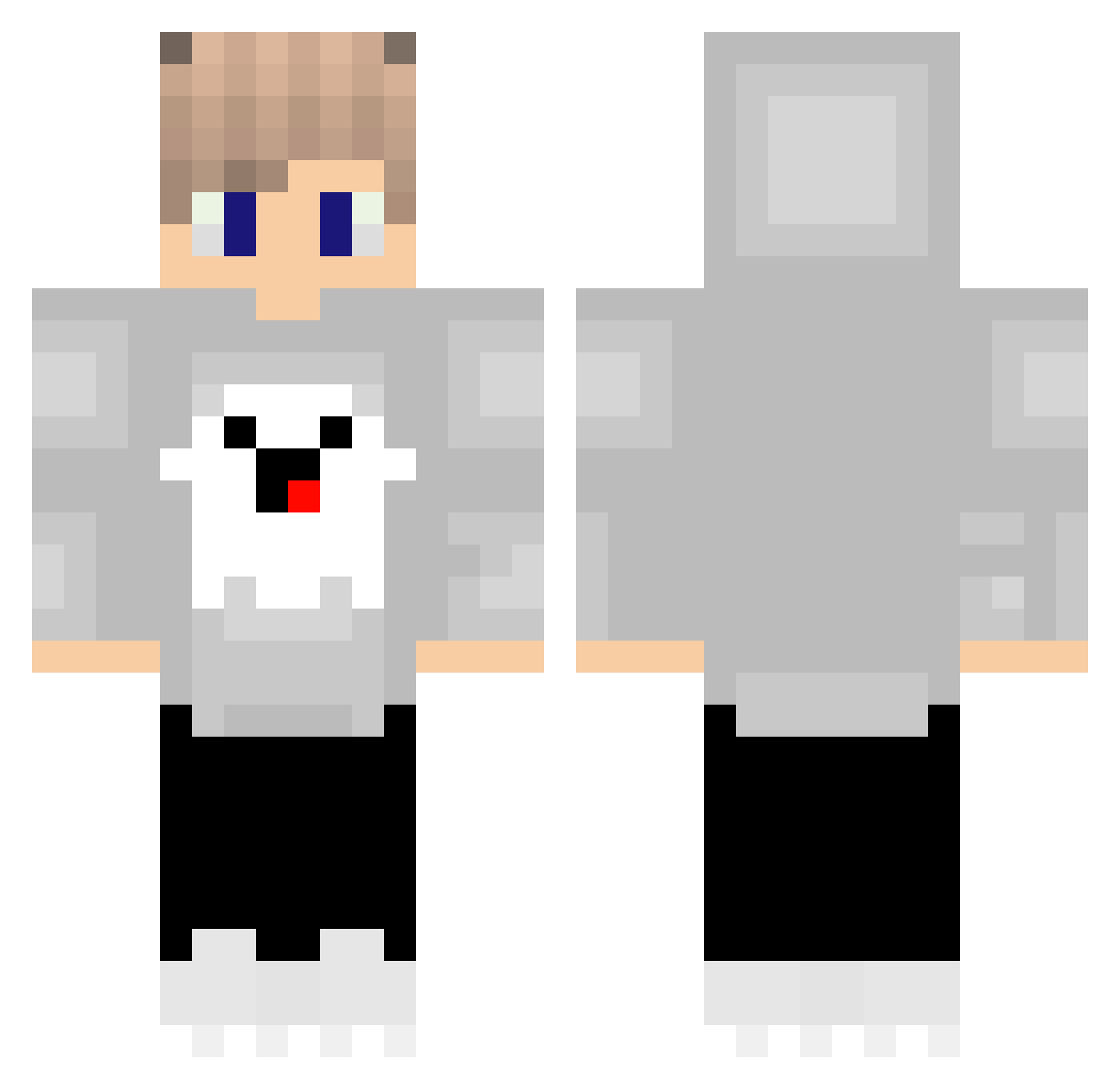 LOGO_Cool Minecraft skin, front and back view
