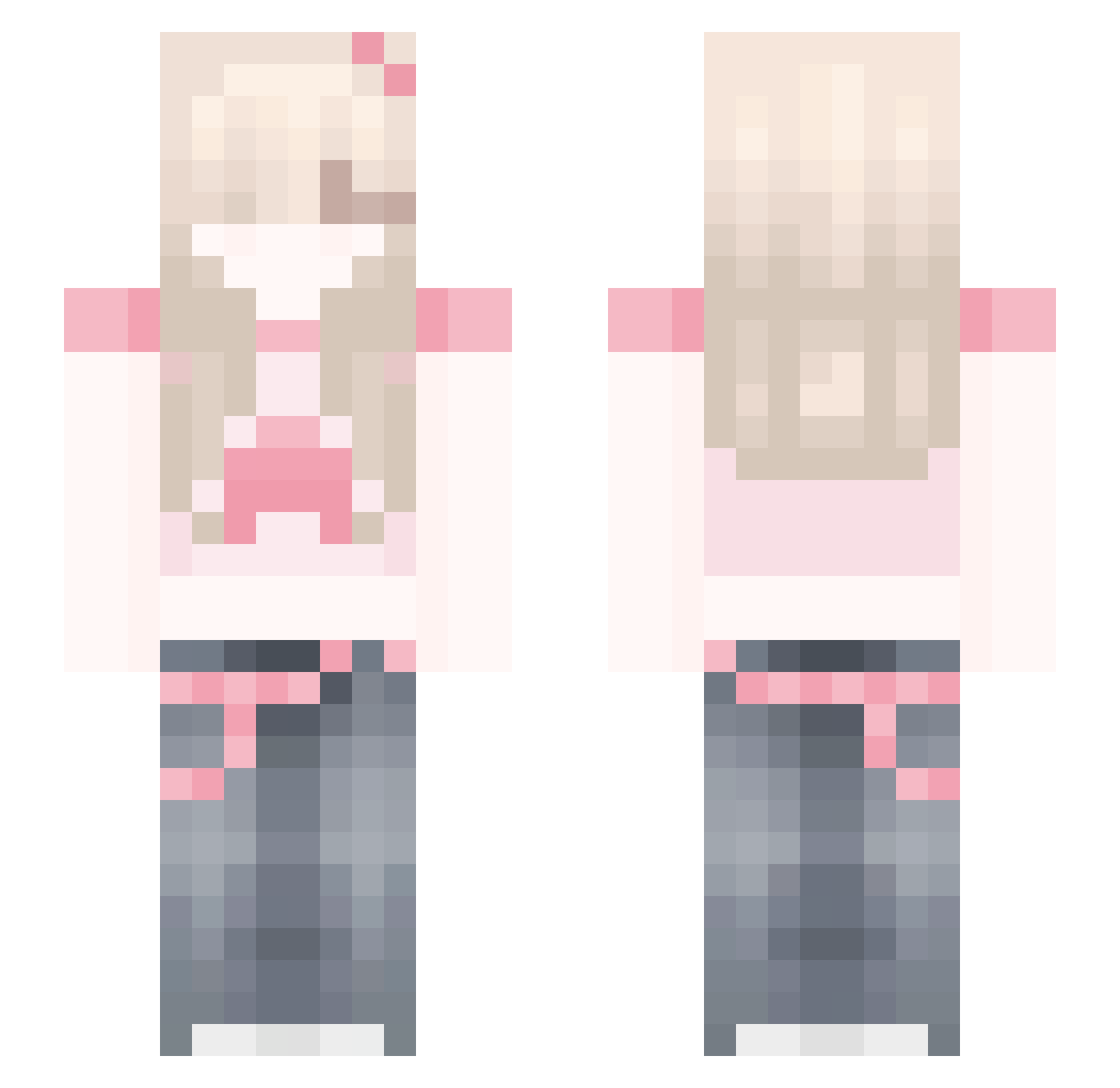 0Milka Minecraft skin, front and back view