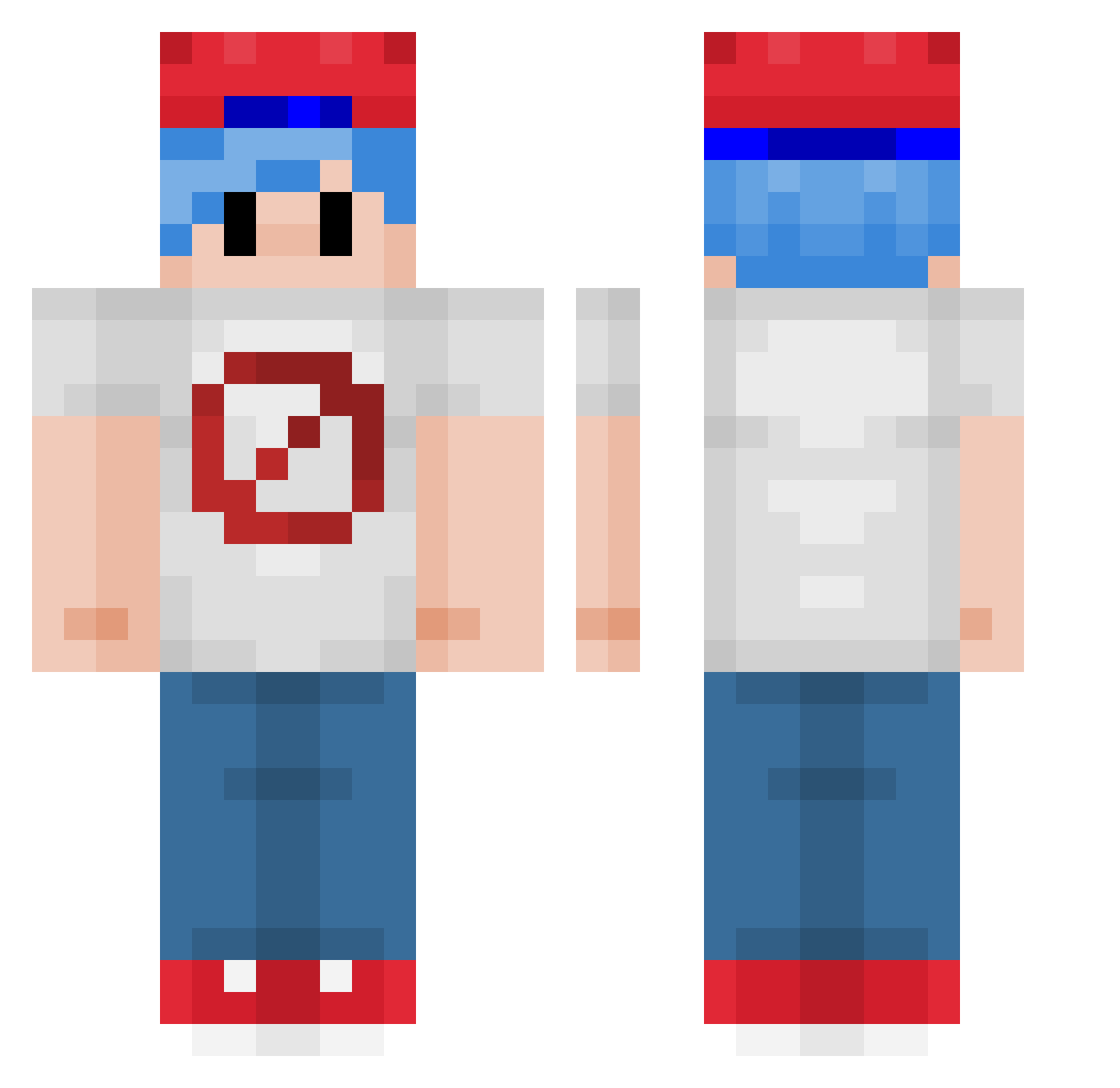 HomicidalOctopus Minecraft skin, front and back view