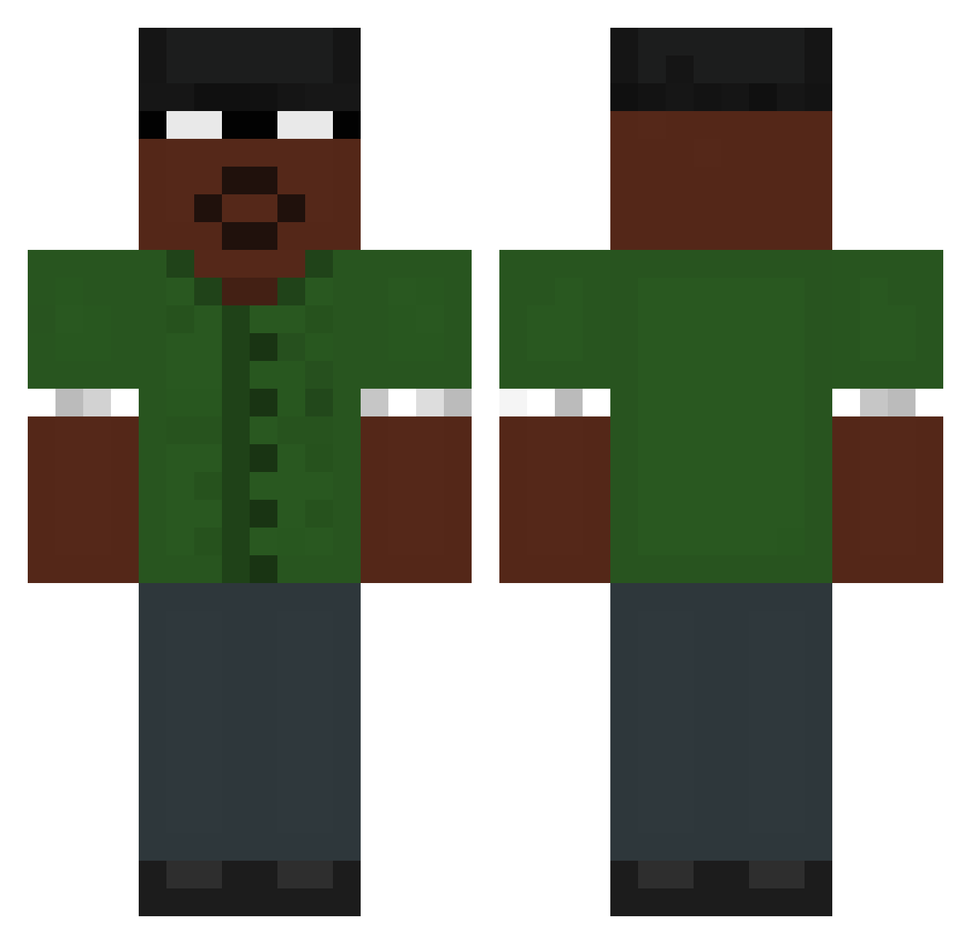 Nichil Minecraft skin, front and back view