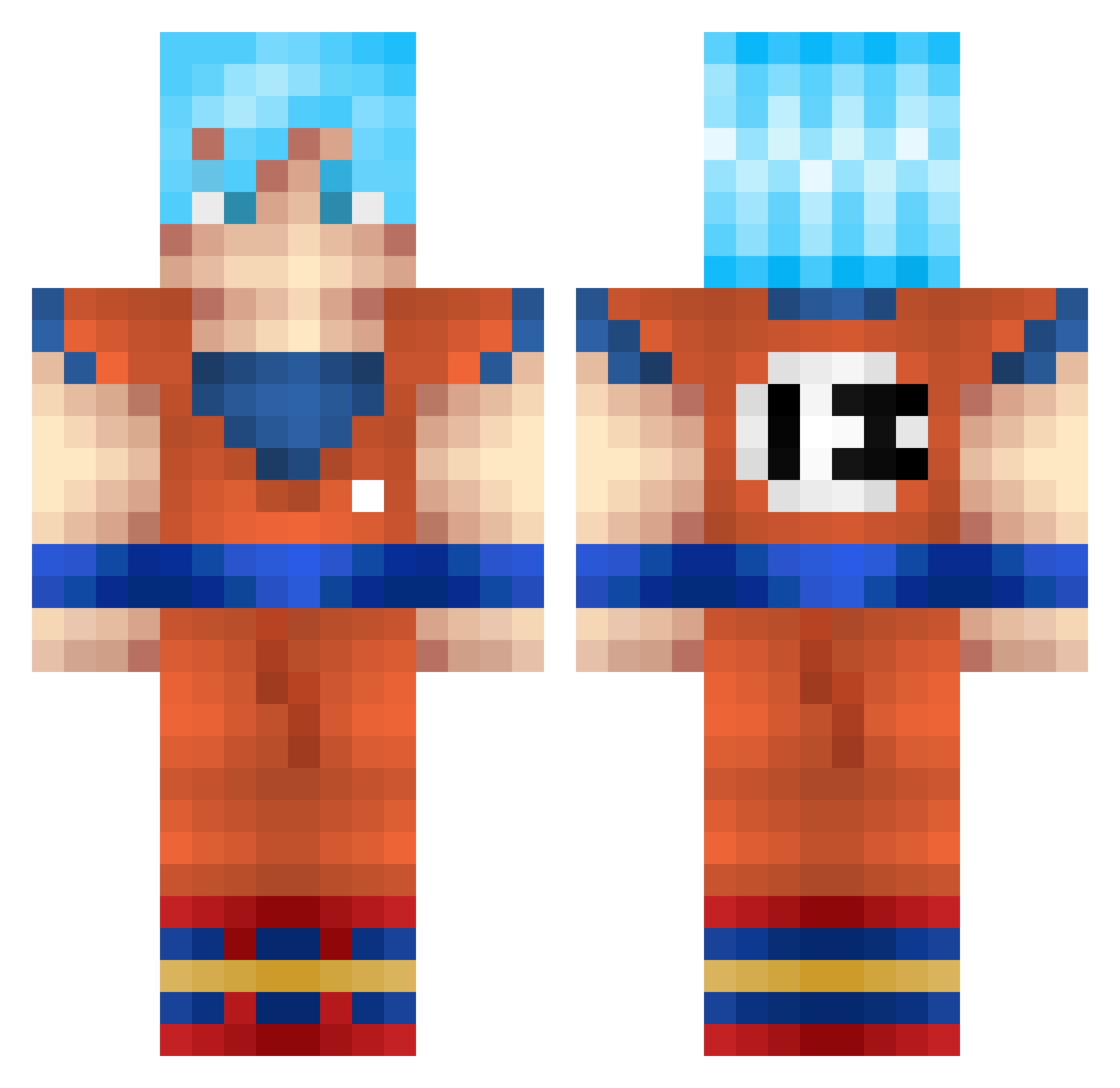 KidPlayzMc Minecraft skin, front and back view