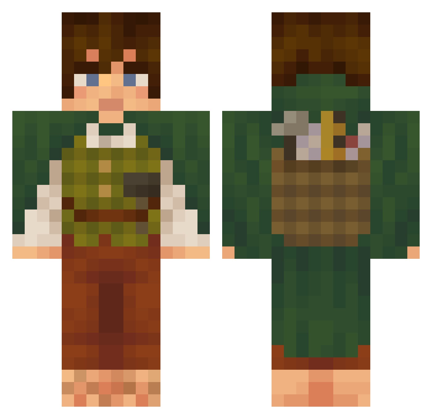 Mumps0 Minecraft skin, front and back view