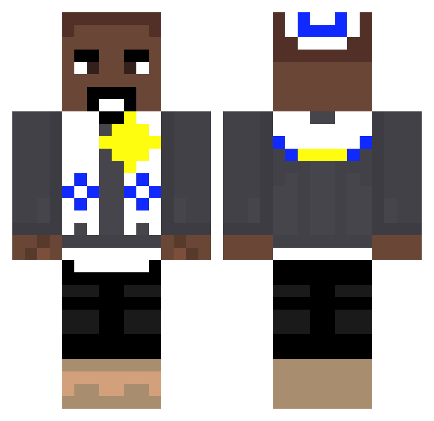 Simeso Minecraft skin, front and back view