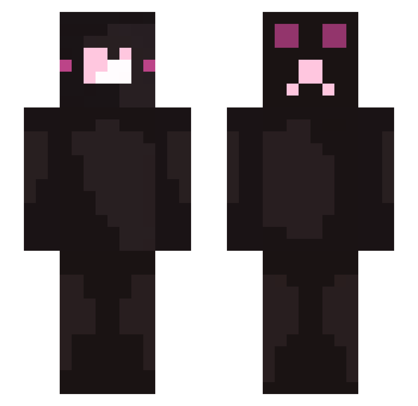 Freddeh Minecraft skin, front and back view