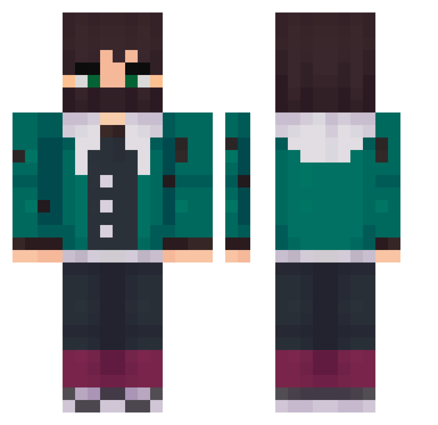 Traded Minecraft skin, front and back view