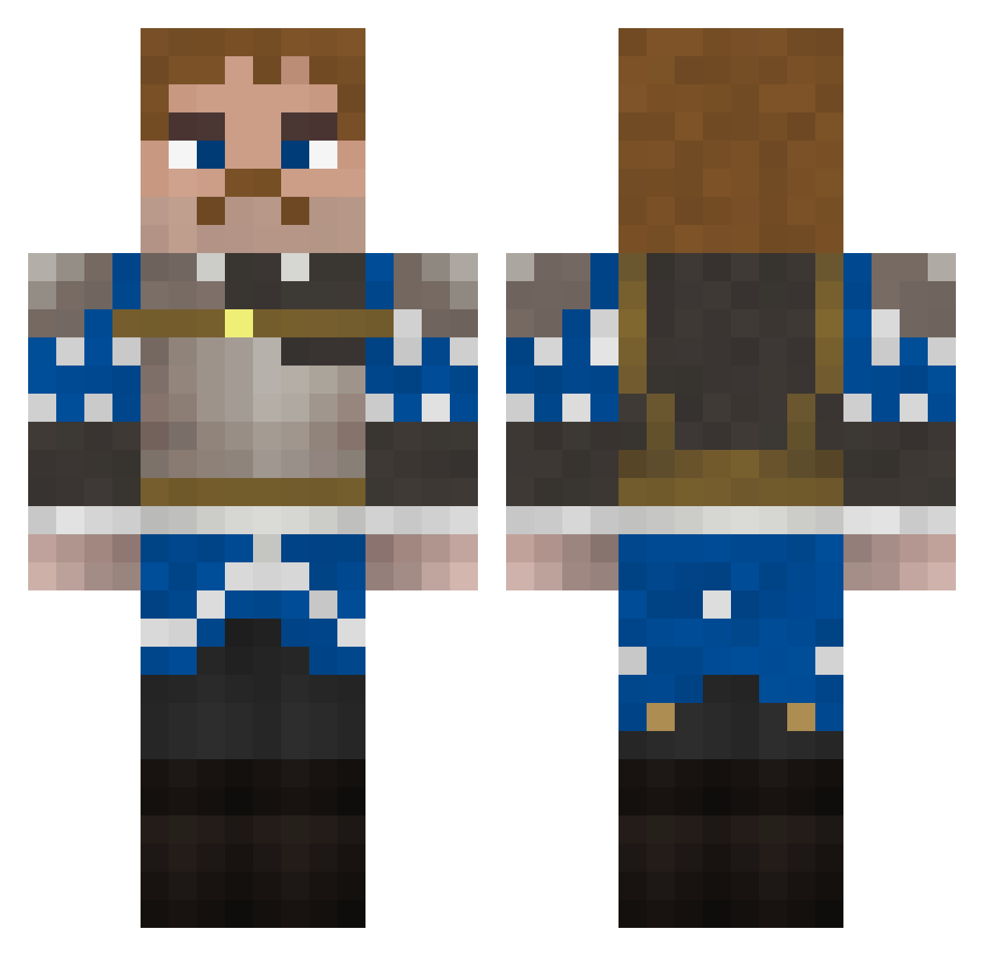 BoltoBruton Minecraft skin, front and back view