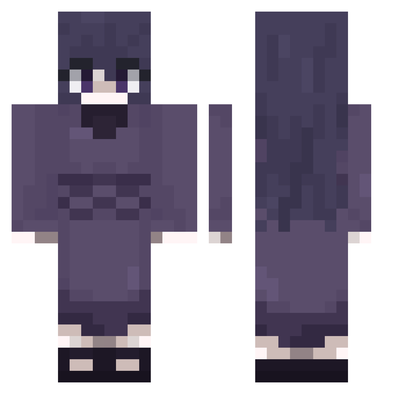 NatalieOulette Minecraft skin, front and back view