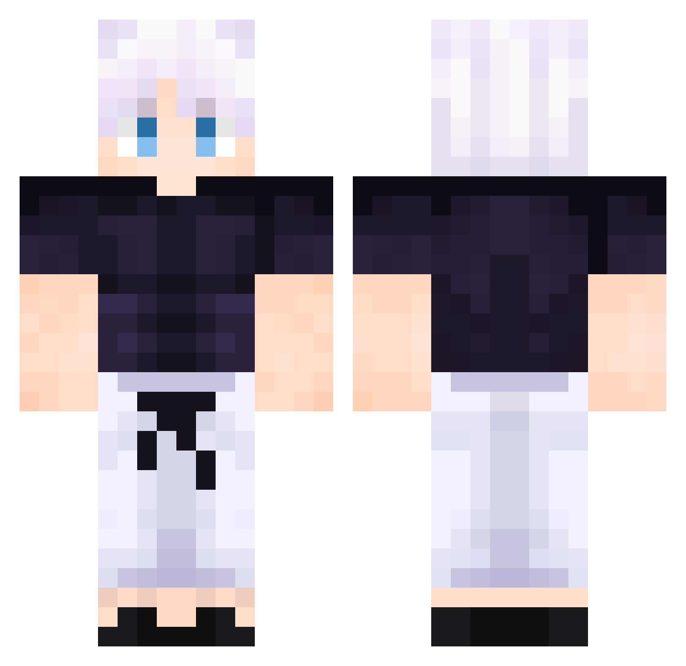 Amoed0 Minecraft skin, front and back view