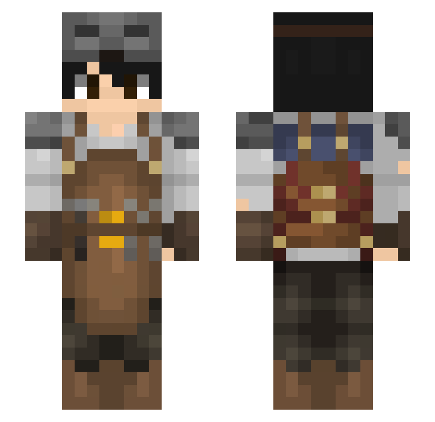 PatronixMix Minecraft skin, front and back view