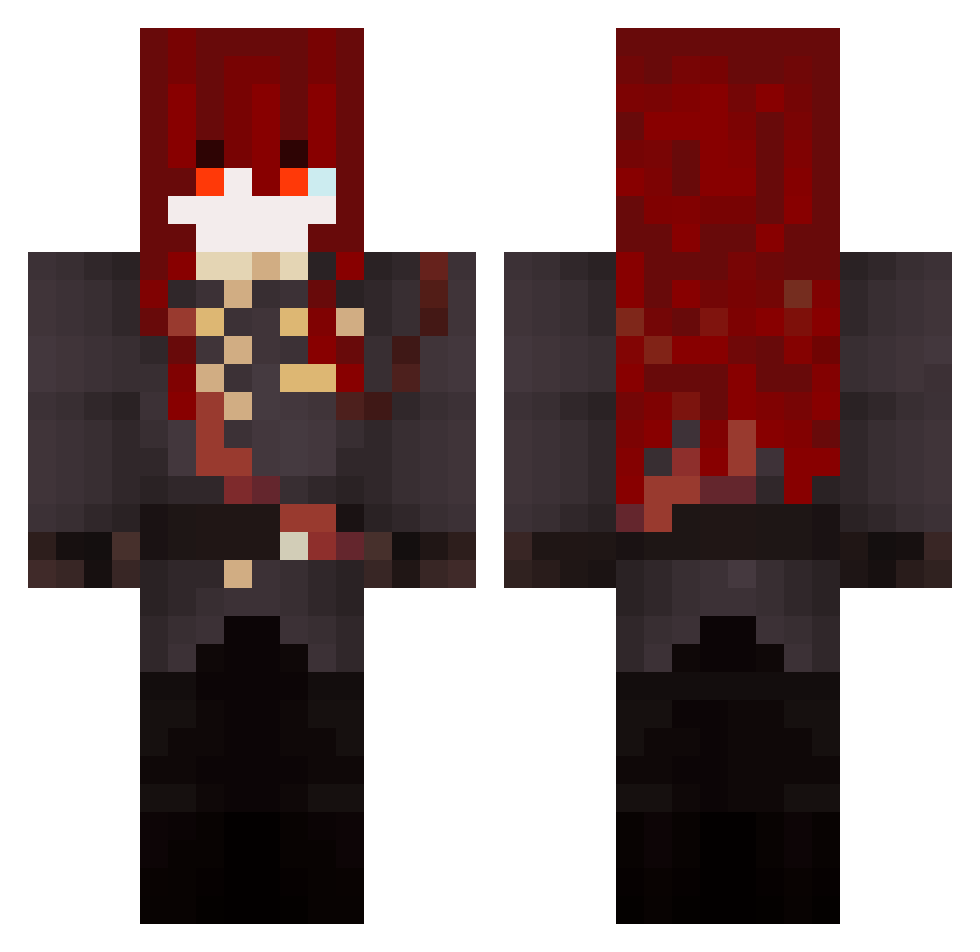 Kinchyo Minecraft skin, front and back view