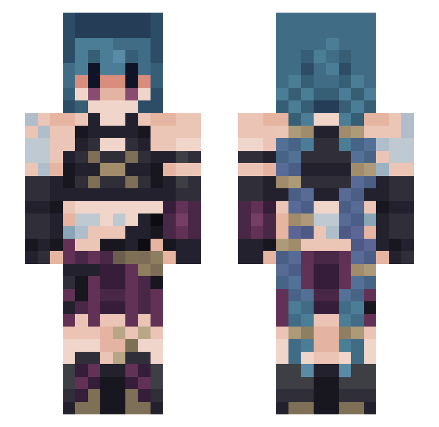 riimss Minecraft skin, front and back view