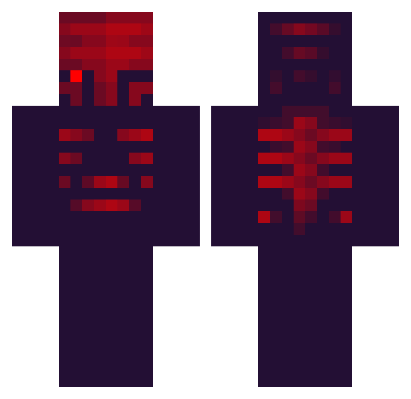 Bombast Minecraft skin, front and back view