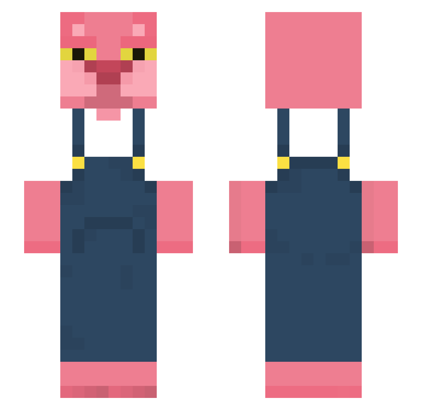 KILLP Minecraft skin, front and back view
