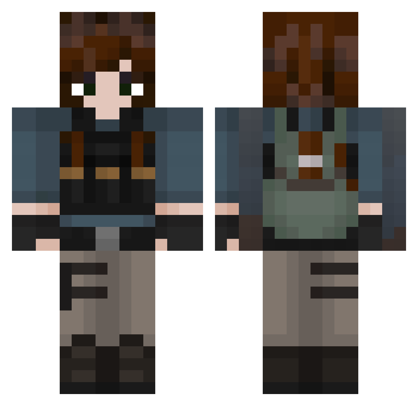 Artheniis Minecraft skin, front and back view
