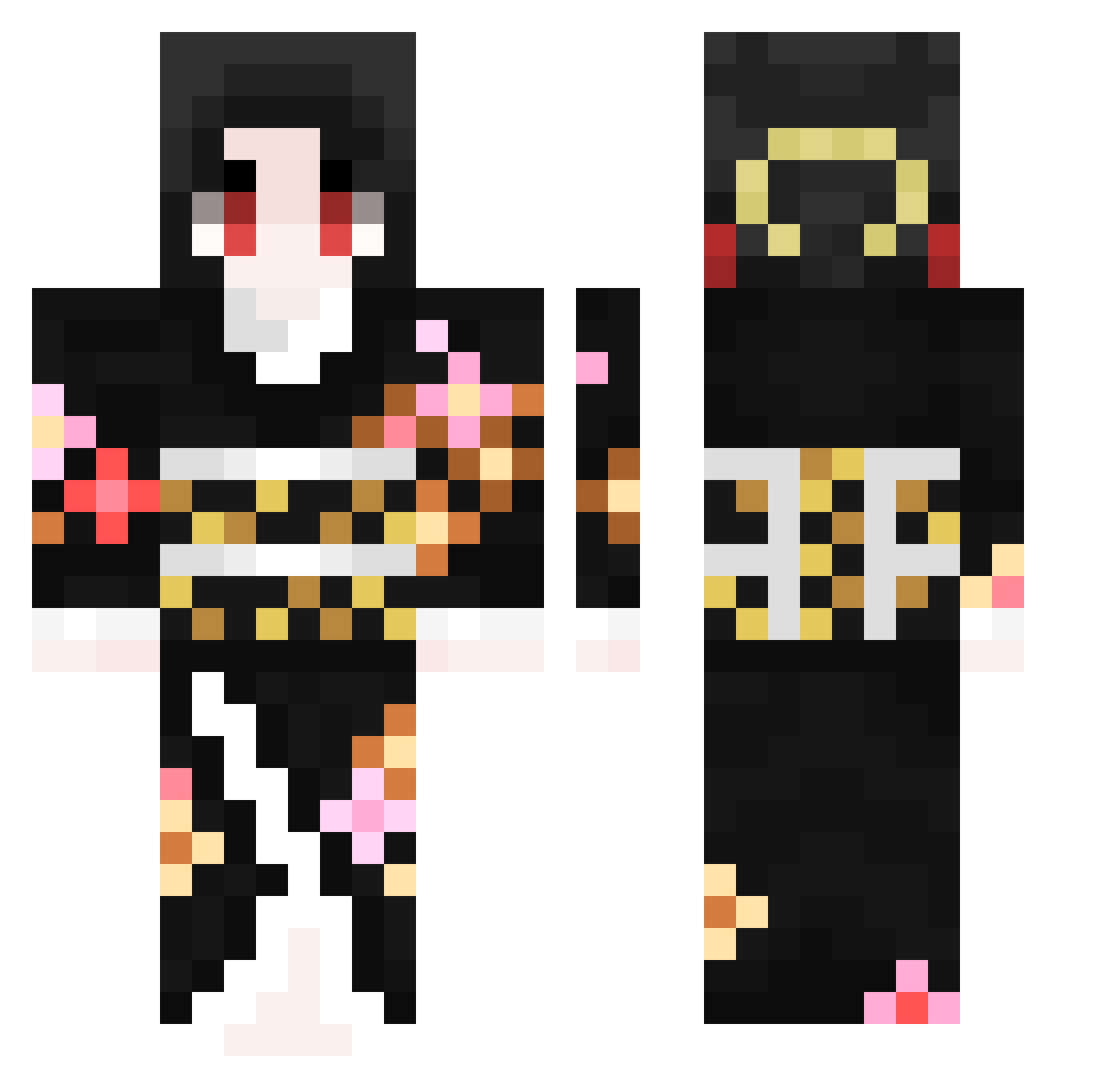 Wng4444 Minecraft skin, front and back view