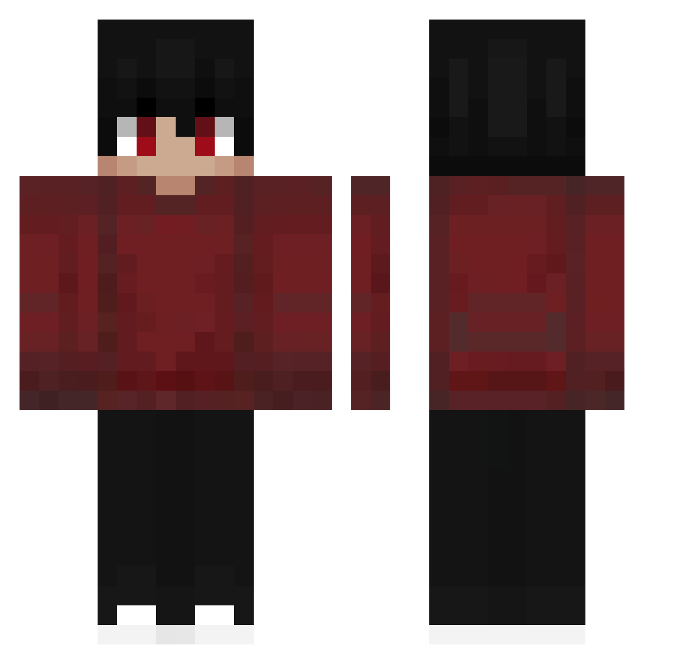 Zv3xy Minecraft skin, front and back view